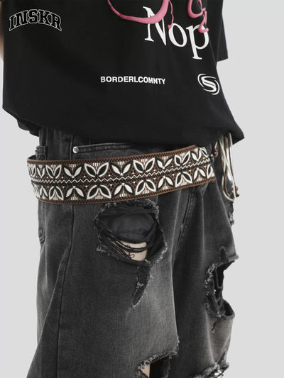 Stitched Tribal Style Belt Korean Street Fashion Belt By INS Korea Shop Online at OH Vault