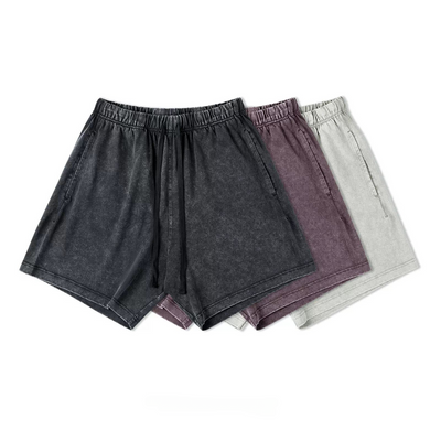 Gartered and Washed Shorts Korean Street Fashion Shorts By IDLT Shop Online at OH Vault