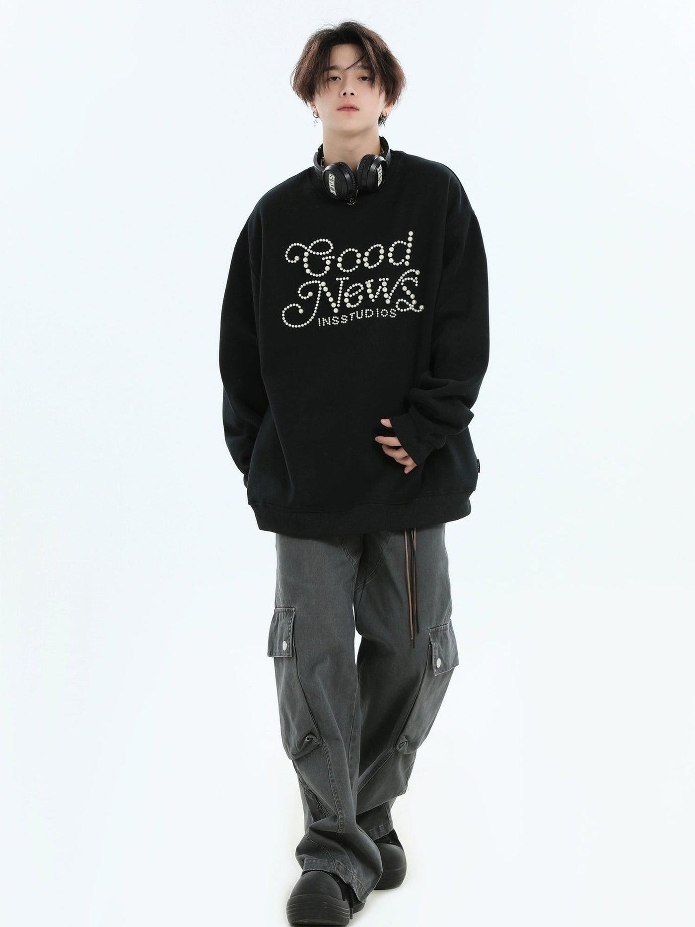 Good News Crewneck Korean Street Fashion Crewneck By INS Korea Shop Online at OH Vault