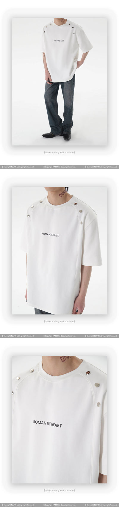 Romantic Heart Minimal Text T-Shirt Korean Street Fashion T-Shirt By HARH Shop Online at OH Vault
