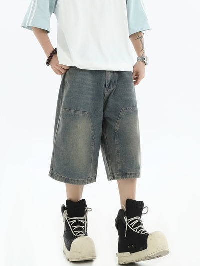 Washed Wide Denim Shorts Korean Street Fashion Shorts By INS Korea Shop Online at OH Vault