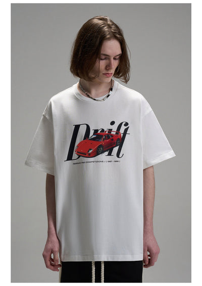 Drift Car Graphic T-Shirt Korean Street Fashion T-Shirt By Lost CTRL Shop Online at OH Vault