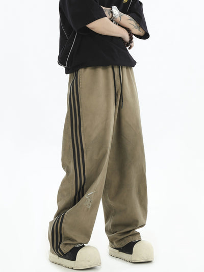 Drawstring Three-Stripes Pants Korean Street Fashion Pants By INS Korea Shop Online at OH Vault