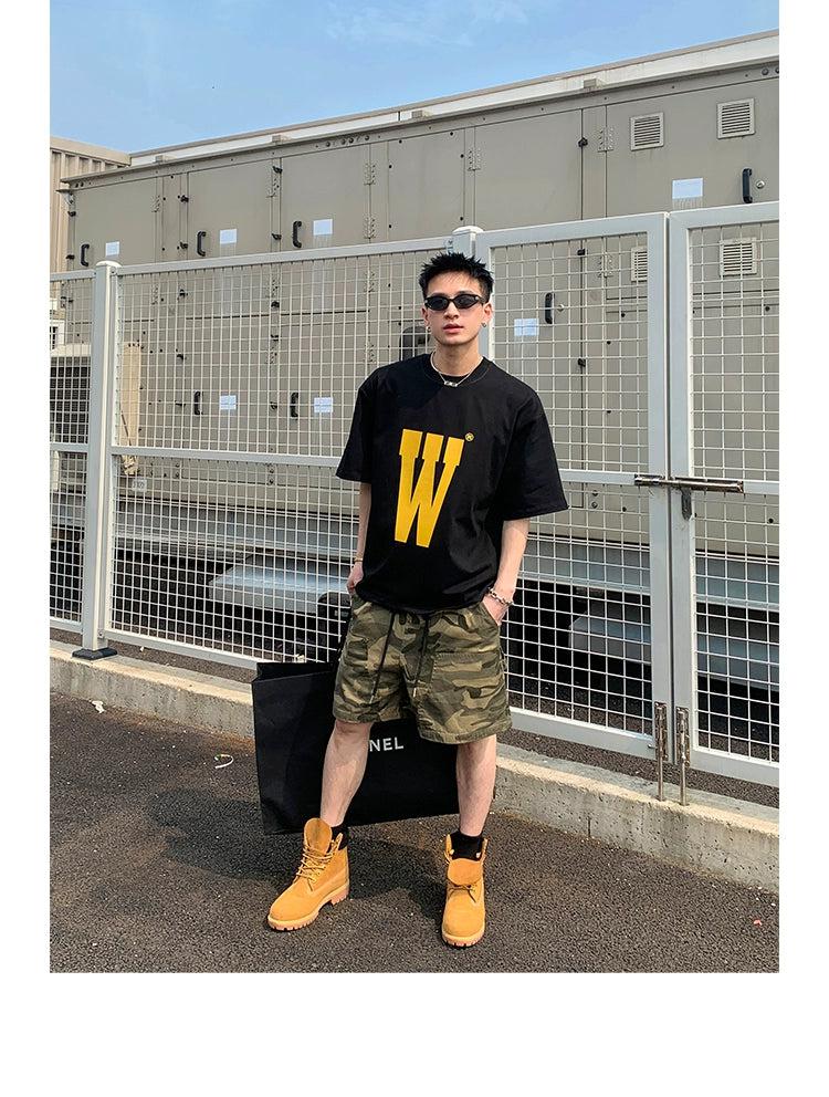 Drawstring Camo Cargo Shorts Korean Street Fashion Shorts By Poikilotherm Shop Online at OH Vault