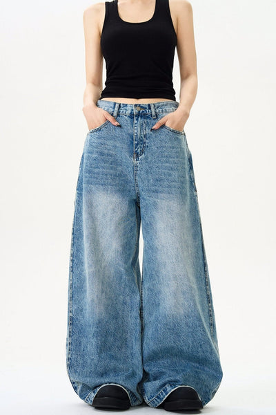 Washed Wide Cut Jeans Korean Street Fashion Jeans By MaxDstr Shop Online at OH Vault