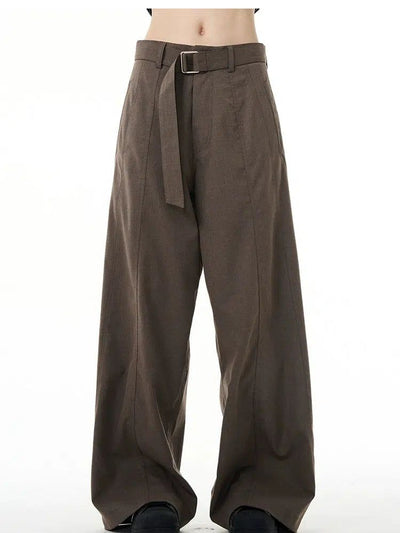 Casual Belted Clean Fit Pants Korean Street Fashion Pants By Mad Witch Shop Online at OH Vault