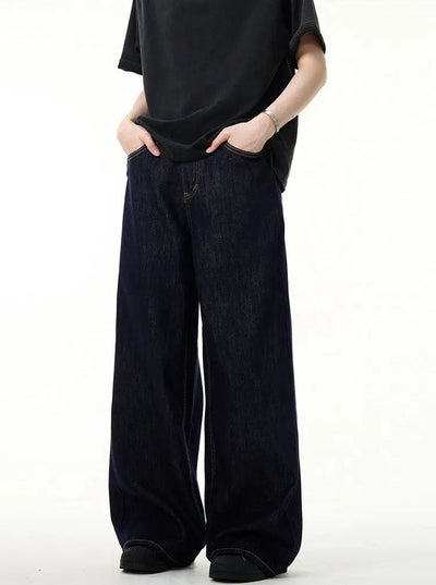 Basic Wide Leg Clean Fit Jeans Korean Street Fashion Jeans By Mad Witch Shop Online at OH Vault