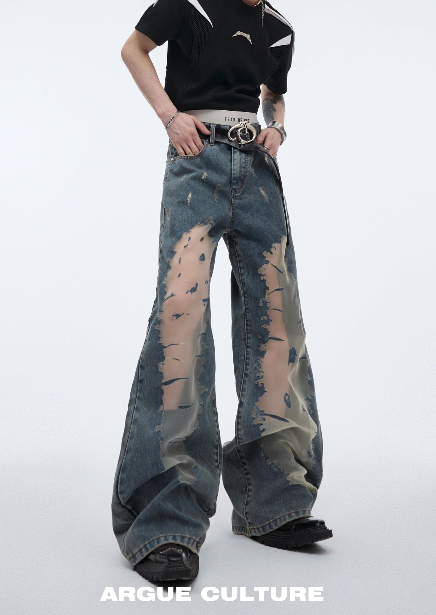 See Through Area Jeans Korean Street Fashion Jeans By Argue Culture Shop Online at OH Vault