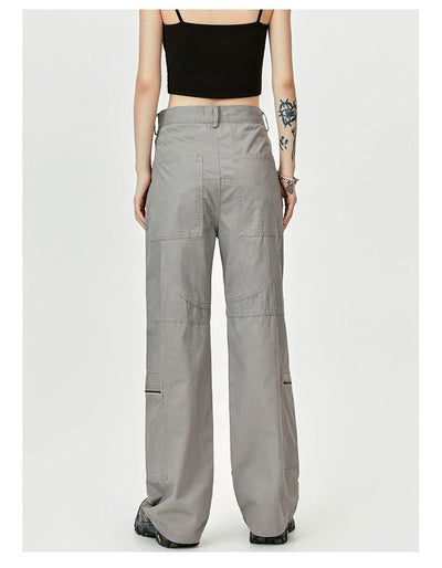 Asymmetric Zipped Pocket Cargo Pants Korean Street Fashion Pants By Made Extreme Shop Online at OH Vault