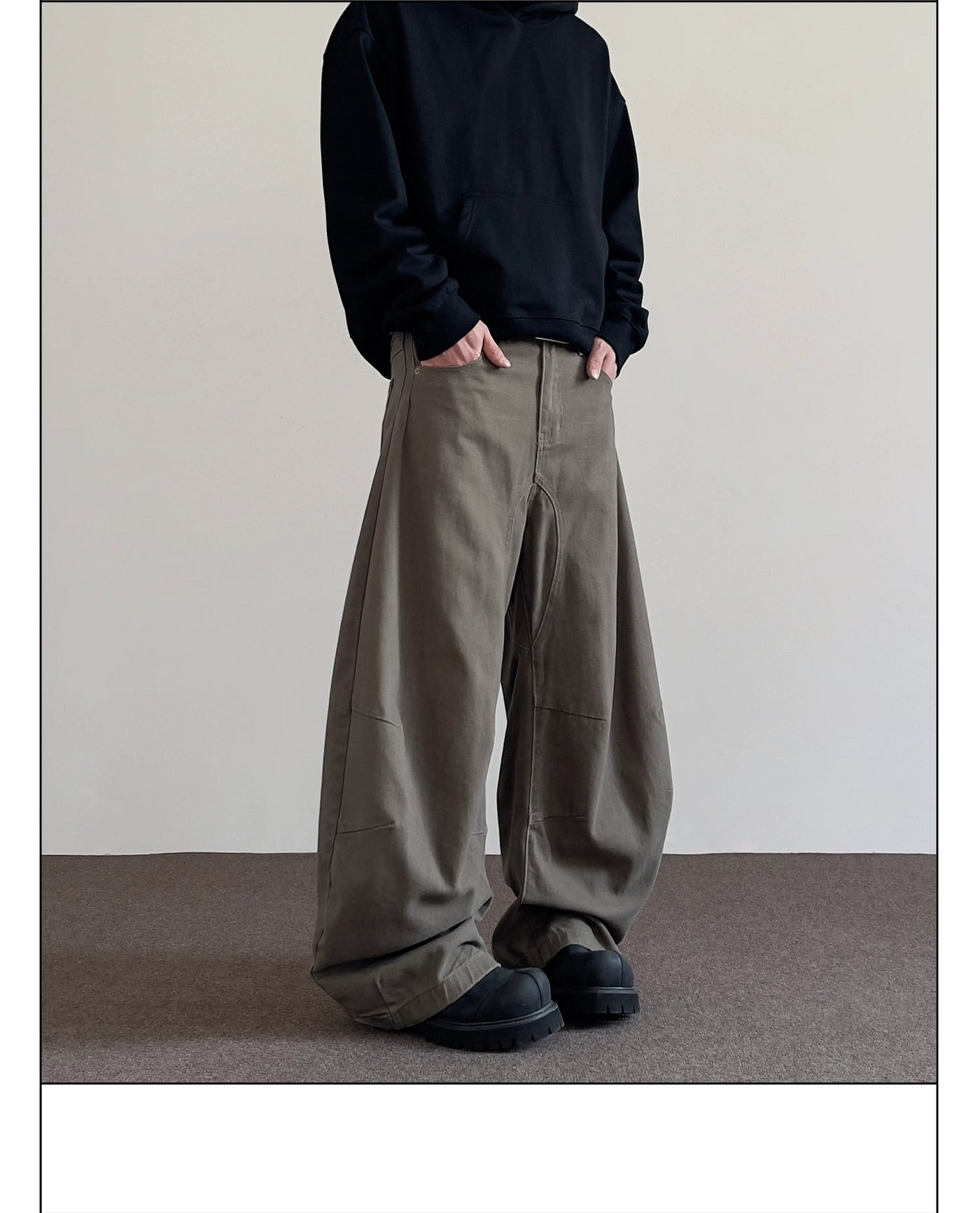 Solid Seam Lines Detail Pants Korean Street Fashion Pants By A PUEE Shop Online at OH Vault