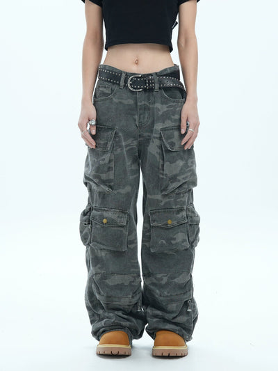 Washed Camouflage Cargo Jeans Korean Street Fashion Jeans By Jump Next Shop Online at OH Vault