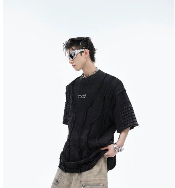 Distressed Sunglasses Detail T-Shirt Korean Street Fashion T-Shirt By Argue Culture Shop Online at OH Vault