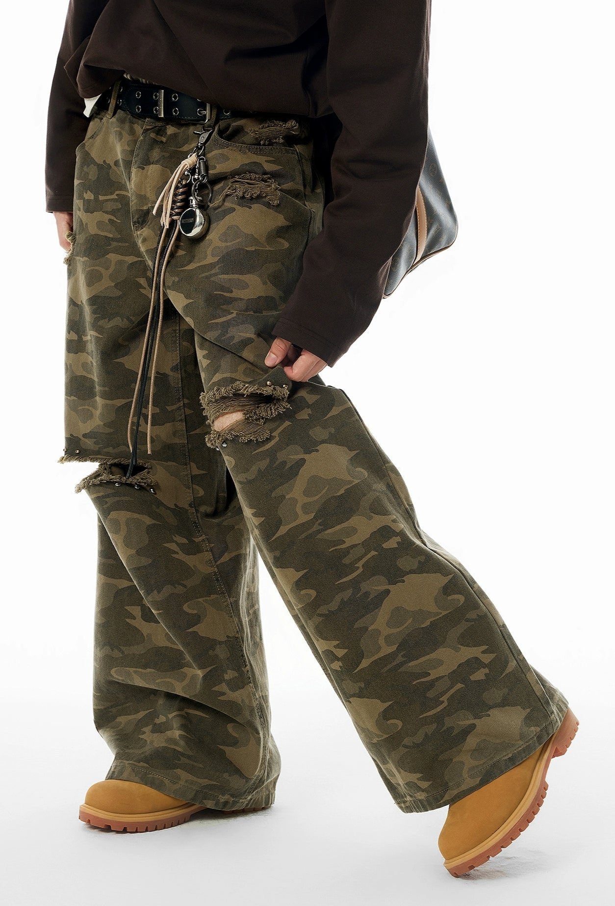 Distressed Spots Camouflage Jeans Korean Street Fashion Jeans By JHYQ Shop Online at OH Vault