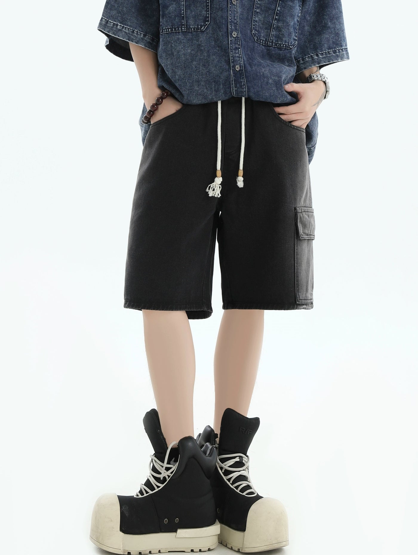 Highlight Side Denim Shorts Korean Street Fashion Shorts By INS Korea Shop Online at OH Vault