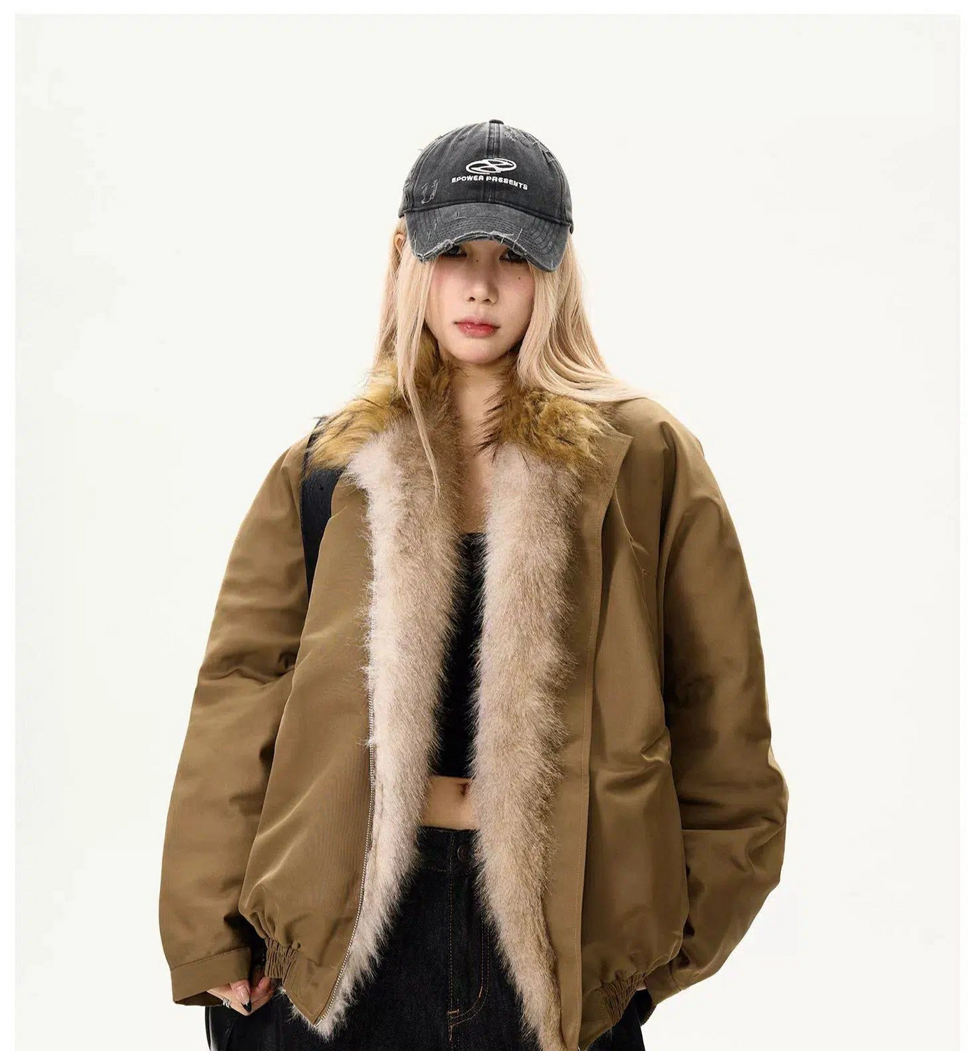 Stitched Fur Zipped Jacket Korean Street Fashion Jacket By MaxDstr Shop Online at OH Vault