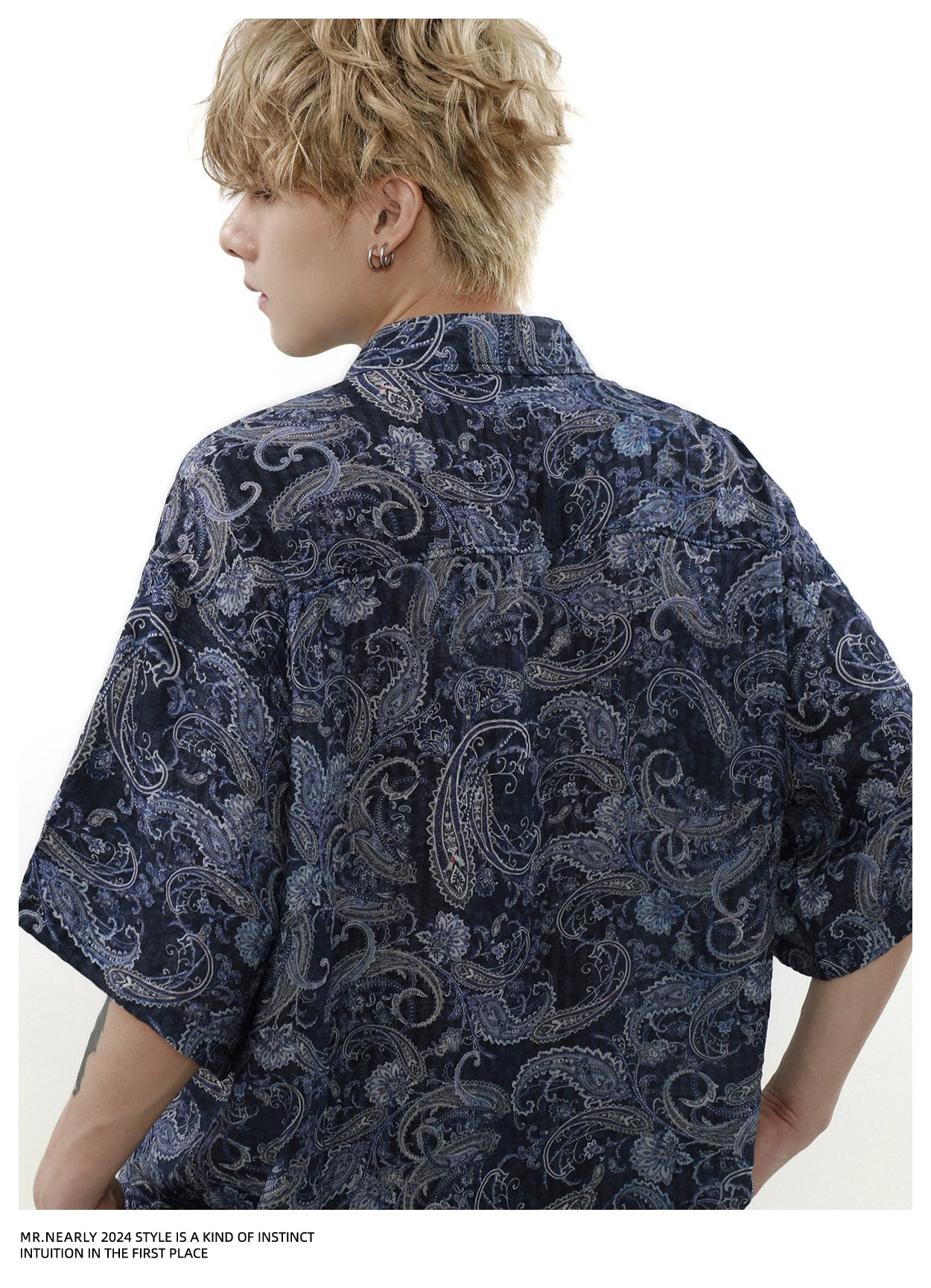 Cashew Flower Pattern Short Sleeve Shirt Korean Street Fashion Shirt By Mr Nearly Shop Online at OH Vault