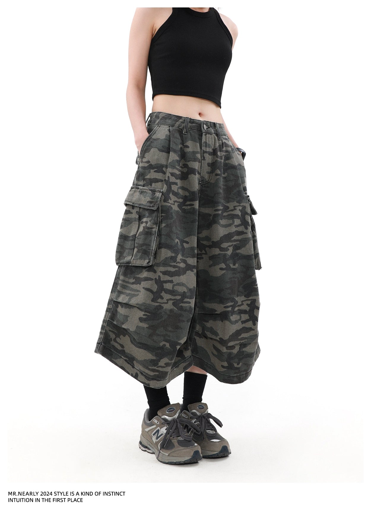 Oversized Faded Camo Cargo Shorts Korean Street Fashion Shorts By Mr Nearly Shop Online at OH Vault