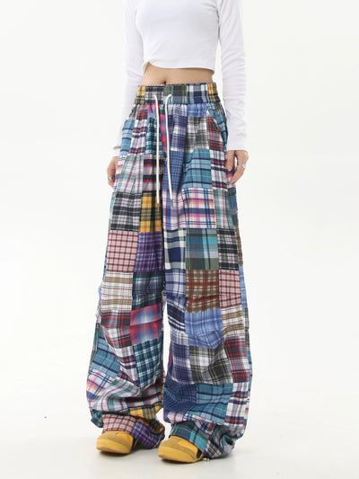 Colorful Plaid Drawstring Pants Korean Street Fashion Pants By Blacklists Shop Online at OH Vault