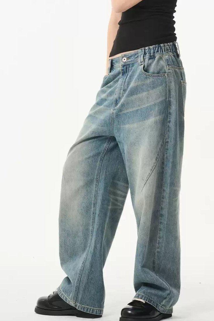 Distressed Pleated Bootcut Jeans Korean Street Fashion Jeans By Moditec Shop Online at OH Vault