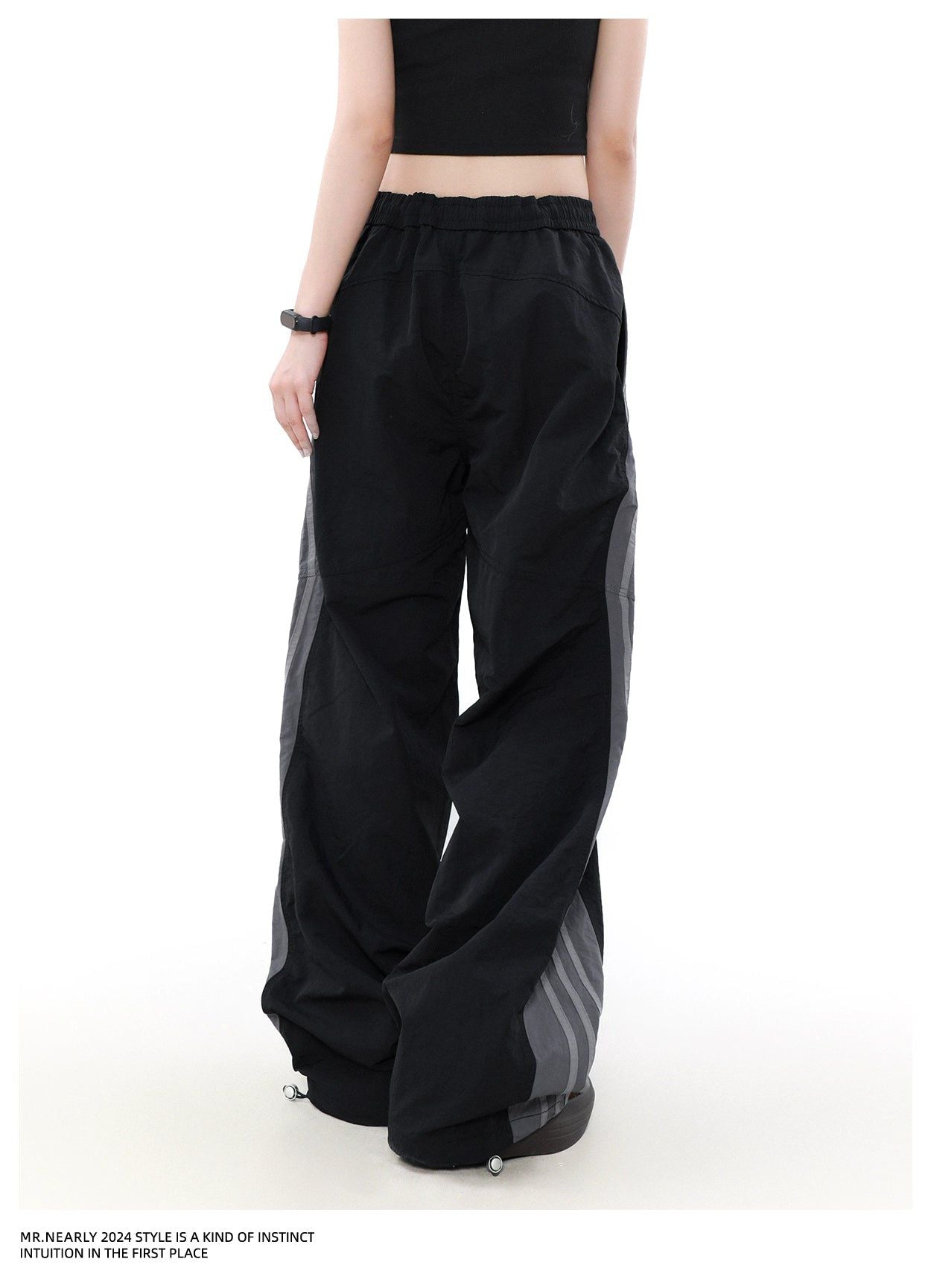 Side Stripes Stitched Contrast Track Pants Korean Street Fashion Pants By Mr Nearly Shop Online at OH Vault