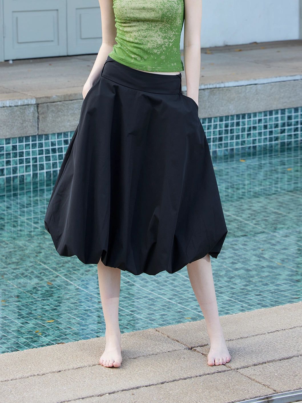 Minimal Balloon Skirt Korean Street Fashion Skirt By 49PERCENT Shop Online at OH Vault