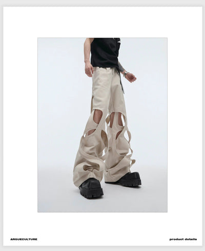 Abstract Detail Cuts Pants Korean Street Fashion Pants By Argue Culture Shop Online at OH Vault