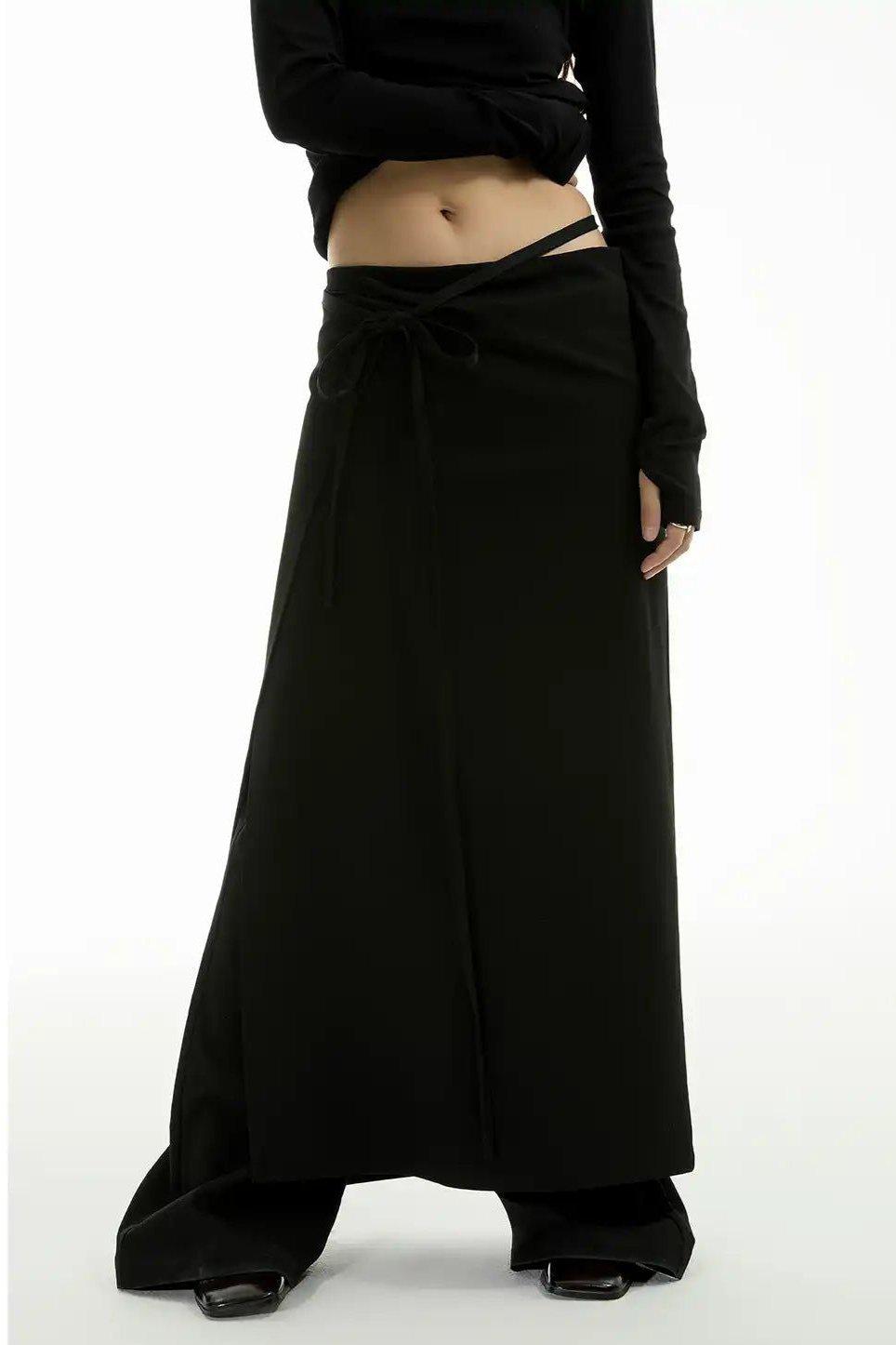 Waist Strap Long Skirt Korean Street Fashion Skirt By Funky Fun Shop Online at OH Vault