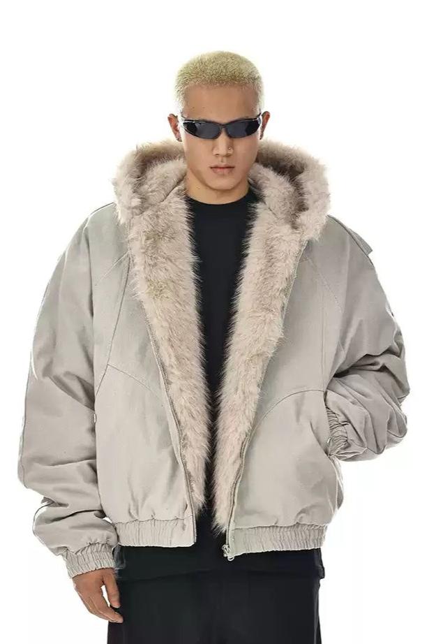 Structured Faux Fur Lined Jacket Korean Street Fashion Jacket By MEBXX Shop Online at OH Vault