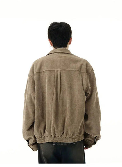 Zipped Corduroy Jacket Korean Street Fashion Jacket By 77Flight Shop Online at OH Vault