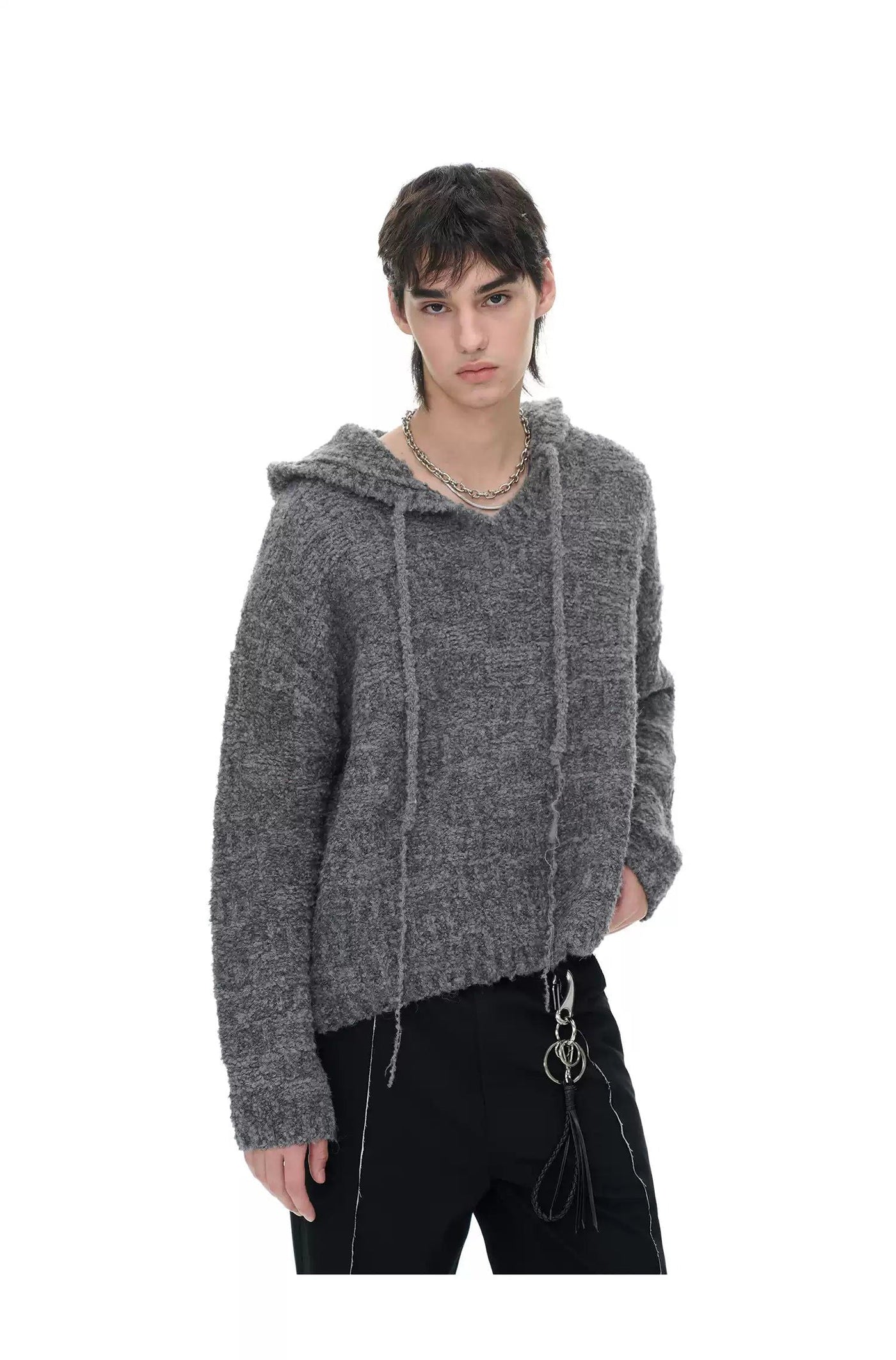 Drawstring Blend Woollen Hooded Sweater Korean Street Fashion Sweater By Terra Incognita Shop Online at OH Vault