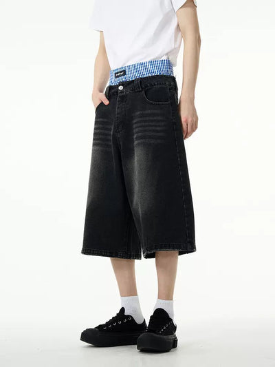 Fade Spots Denim Shorts Korean Street Fashion Shorts By 77Flight Shop Online at OH Vault