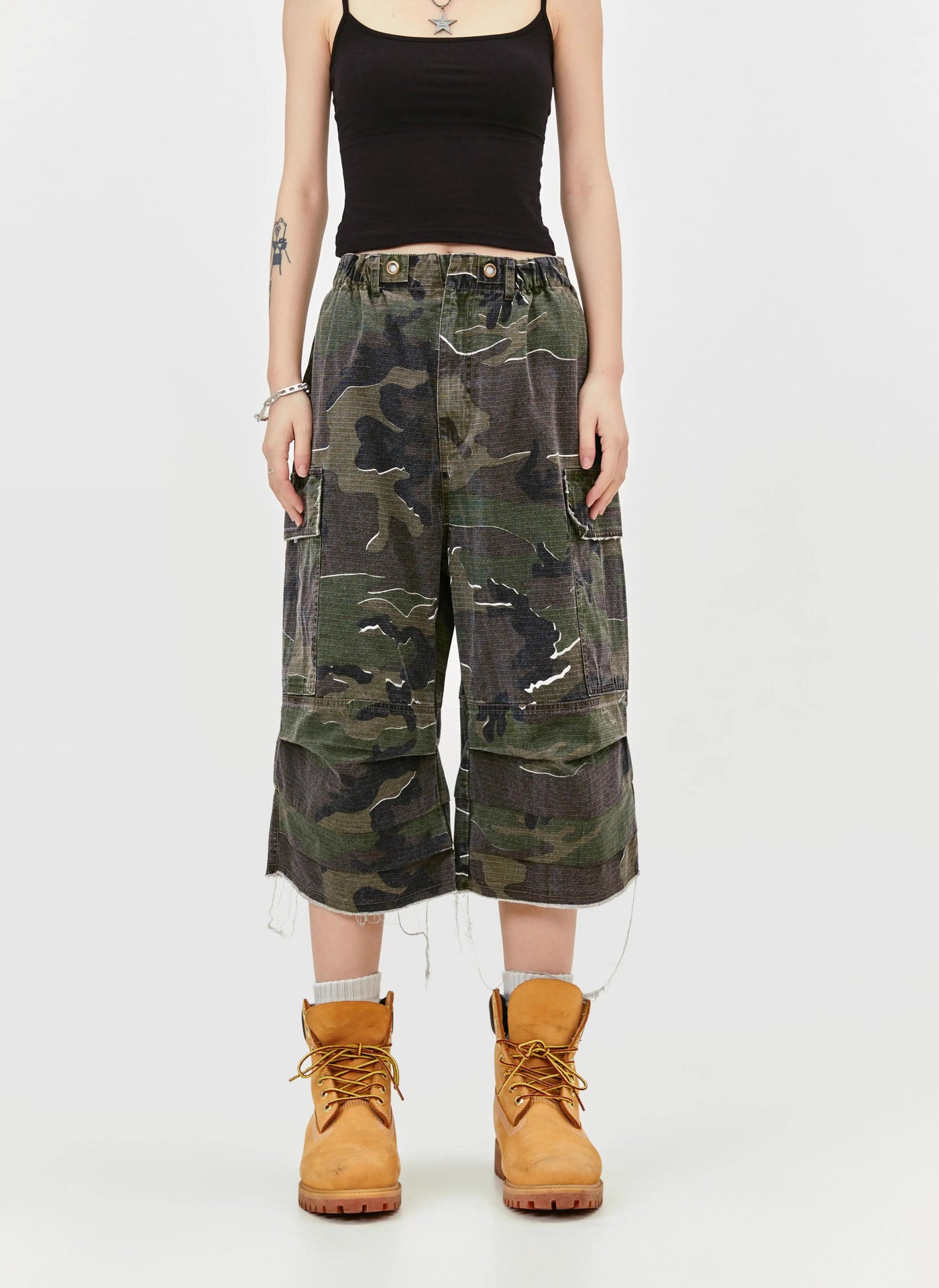 Camouflage Flap Pocket Shorts Korean Street Fashion Shorts By Made Extreme Shop Online at OH Vault