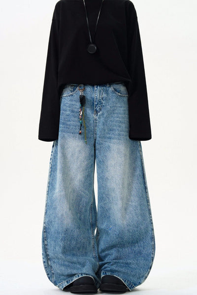 Washed Wide Cut Jeans Korean Street Fashion Jeans By MaxDstr Shop Online at OH Vault