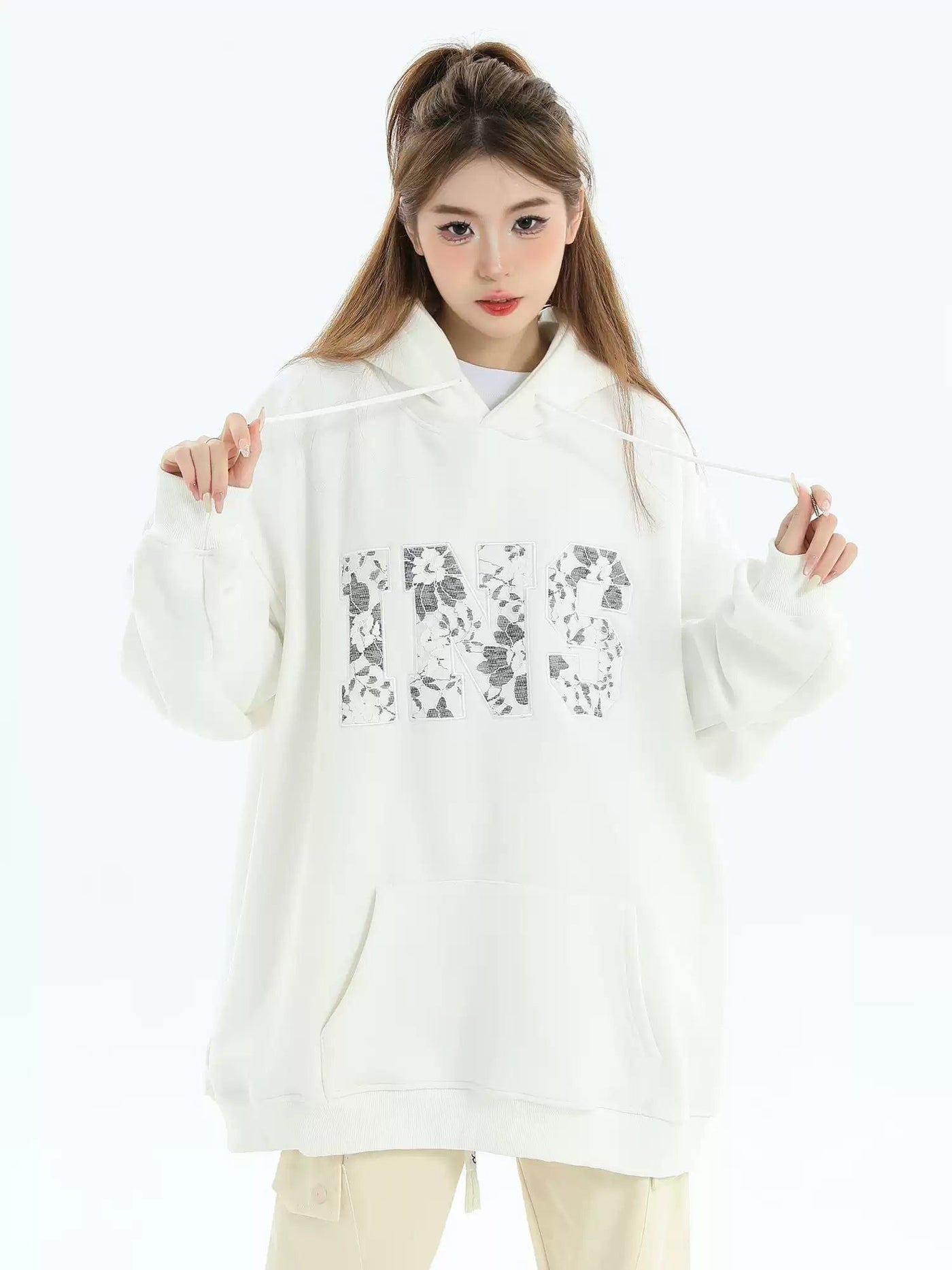 Tribal Stitch Logo Hoodie Korean Street Fashion Hoodie By INS Korea Shop Online at OH Vault