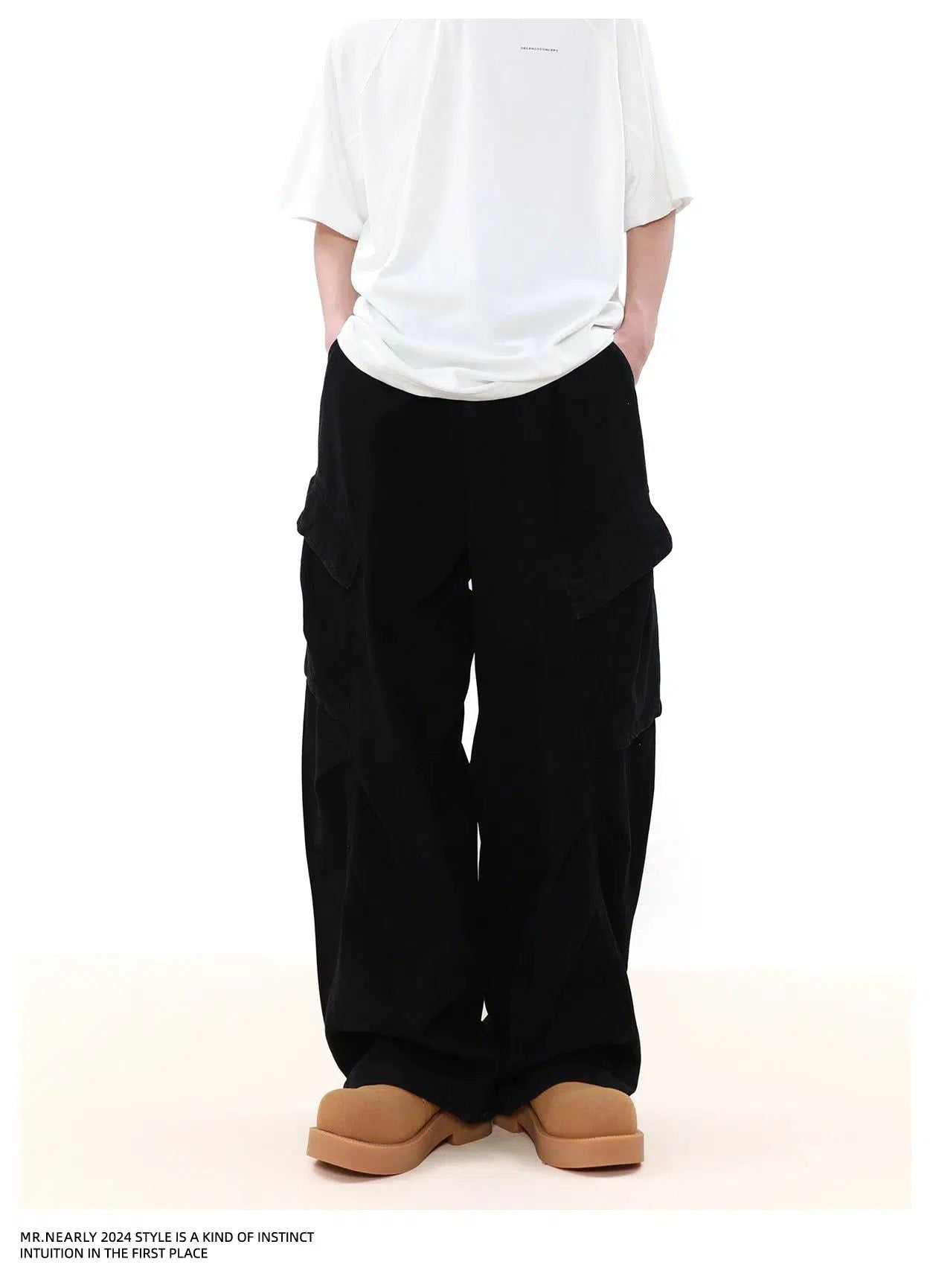 Washed Baggy Fit Cargo Pants Korean Street Fashion Pants By Mr Nearly Shop Online at OH Vault