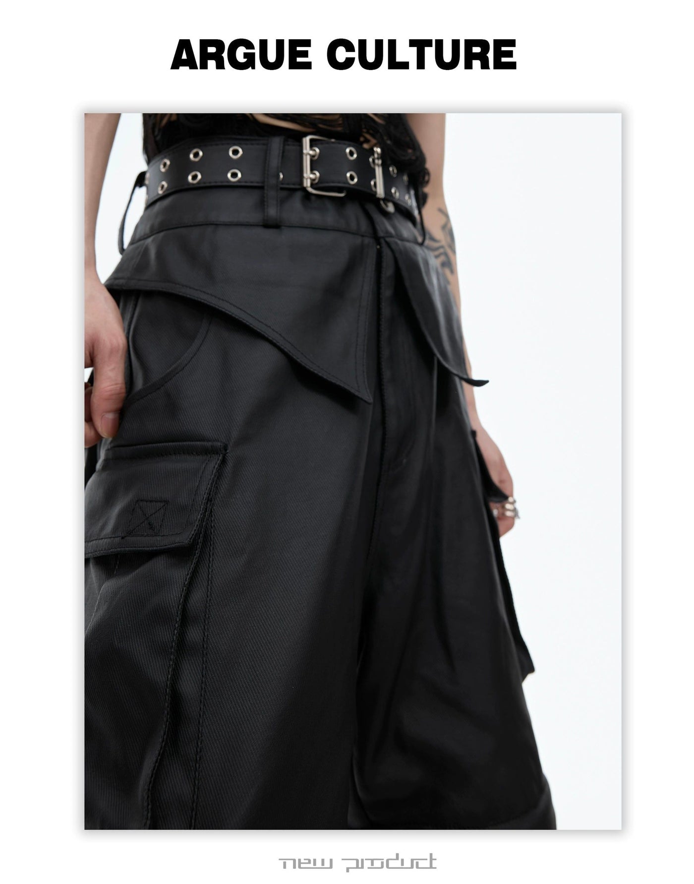 High-Waisted Structured Cargo Pants Korean Street Fashion Pants By Argue Culture Shop Online at OH Vault