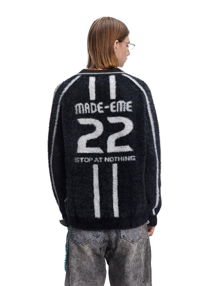 Logo Striped V-Neck Sweater Korean Street Fashion Sweater By Made Extreme Shop Online at OH Vault