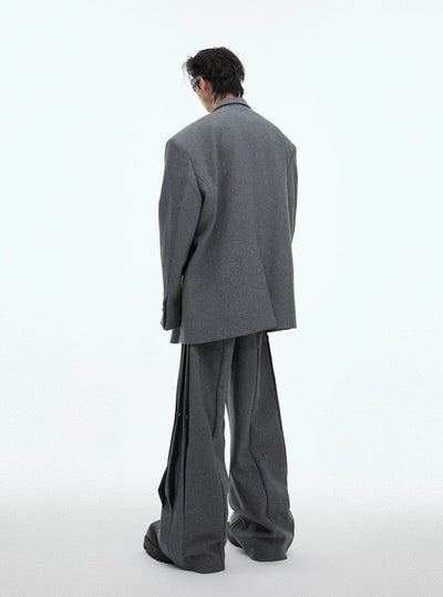 Pleated and Buttons Wide Pants Korean Street Fashion Pants By Argue Culture Shop Online at OH Vault