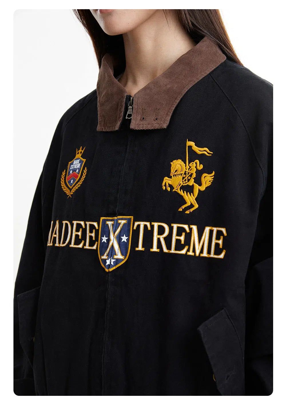 Logo & Badge Detroit Jacket Korean Street Fashion Jacket By Made Extreme Shop Online at OH Vault