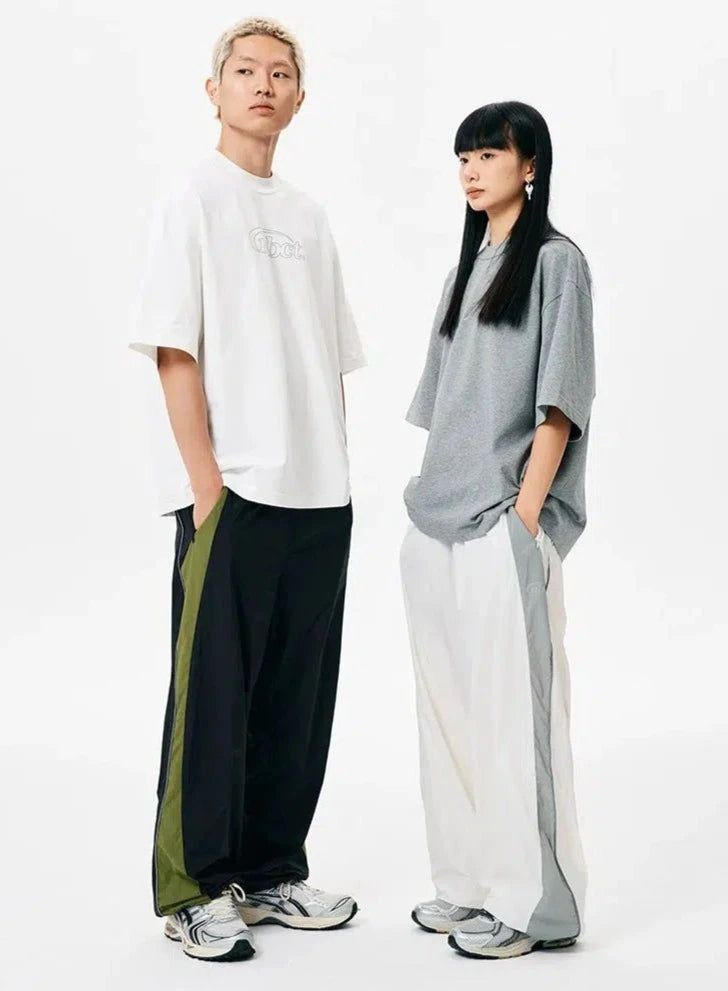 Spliced Side Track Pants Korean Street Fashion Pants By Nothing But Chill Shop Online at OH Vault