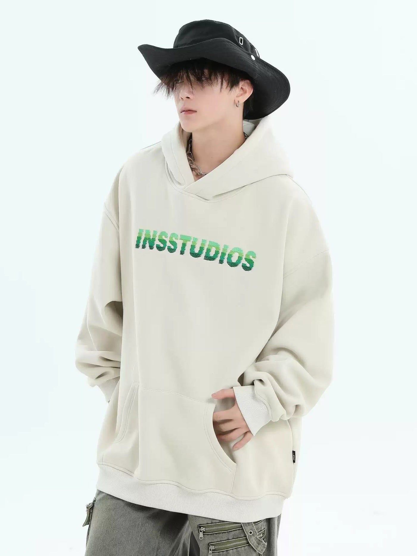 Color Gradient Stitch Hoodie Korean Street Fashion Hoodie By INS Korea Shop Online at OH Vault