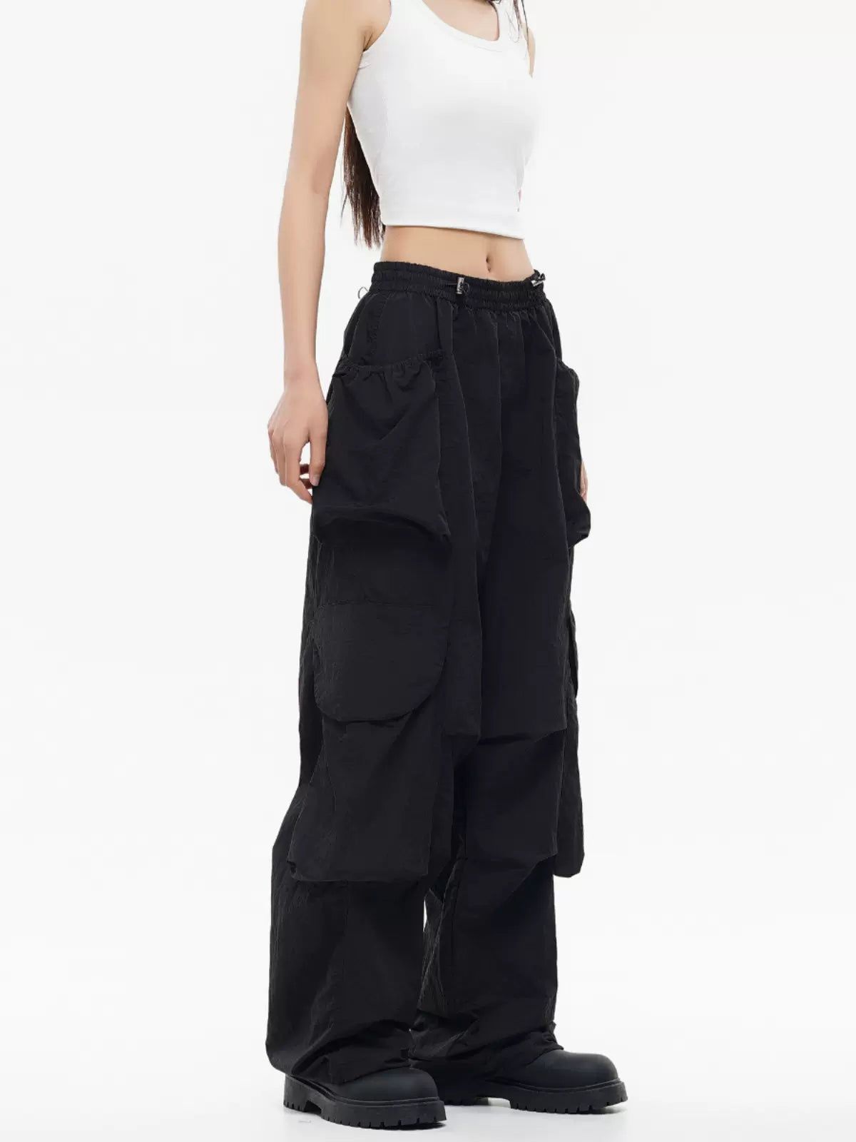 Drawstring Wide Pocket Pants Korean Street Fashion Pants By Made Extreme Shop Online at OH Vault