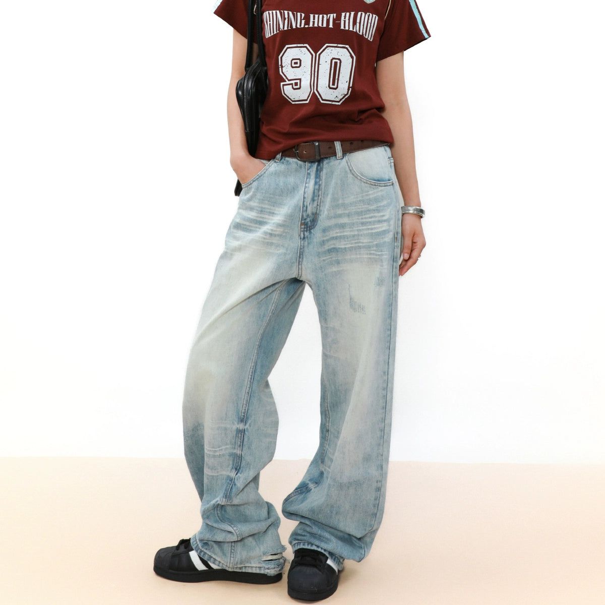 Whiskers Detail Light Fade Jeans Korean Street Fashion Jeans By Mr Nearly Shop Online at OH Vault