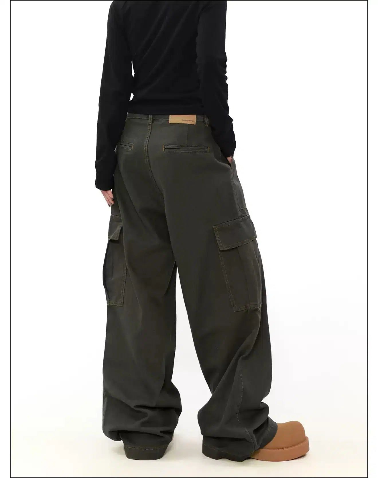 Pleated Wide Fit Cargo Pants Korean Street Fashion Pants By Mr Nearly Shop Online at OH Vault