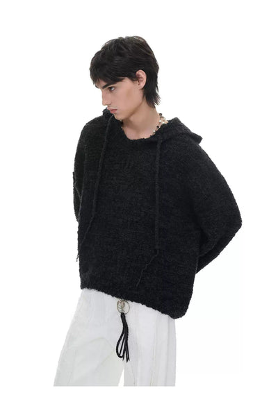 Drawstring Blend Woollen Hooded Sweater Korean Street Fashion Sweater By Terra Incognita Shop Online at OH Vault