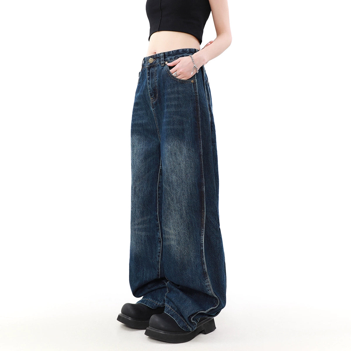 Subtle Fade Versatile Jeans Korean Street Fashion Jeans By Mr Nearly Shop Online at OH Vault