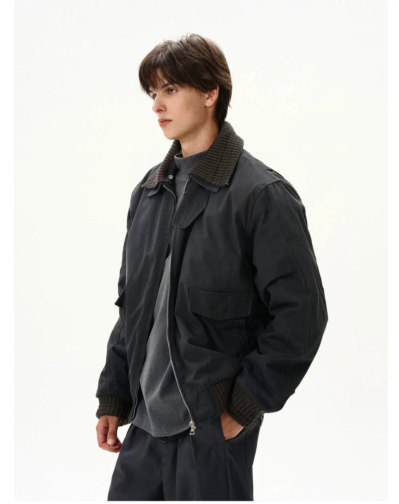 Heavy Double Lapel Zipped Jacket Korean Street Fashion Jacket By MaxDstr Shop Online at OH Vault