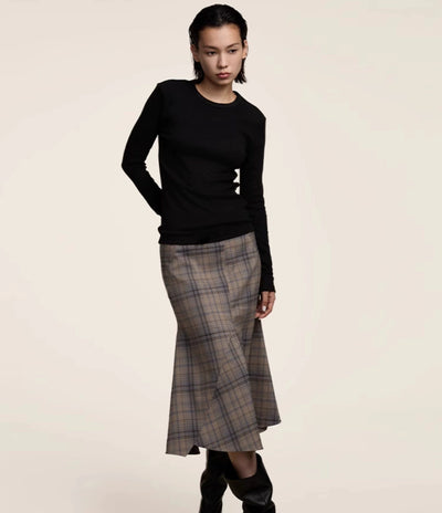 Plaid Pattern Office Style Skirt Korean Street Fashion Skirt By Opicloth Shop Online at OH Vault