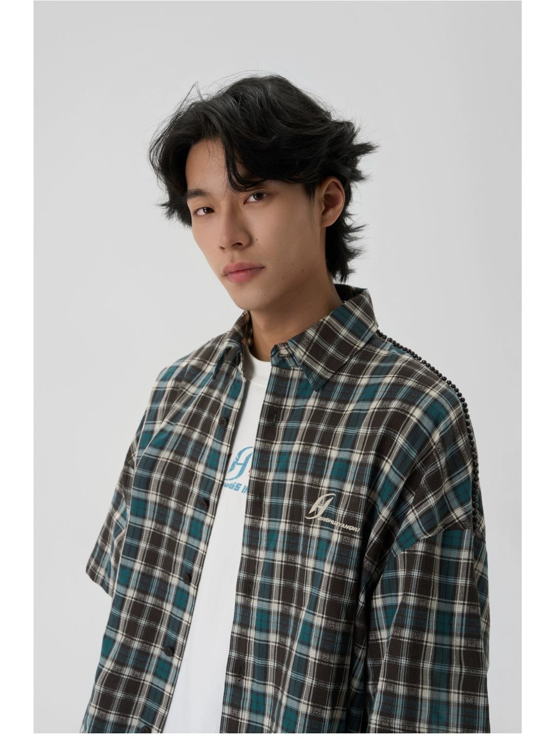 Basic Plaid Short Sleeve Shirt Korean Street Fashion Shirt By JHYQ Shop Online at OH Vault