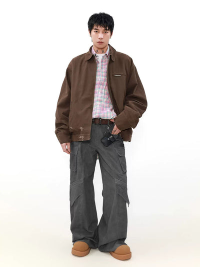 Minimal Distressed Spots Jacket Korean Street Fashion Jacket By Mr Nearly Shop Online at OH Vault